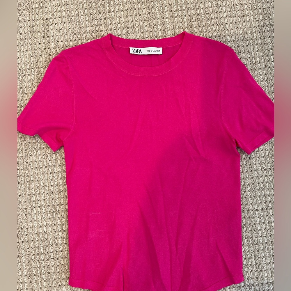 Hot pink Zara sweater top